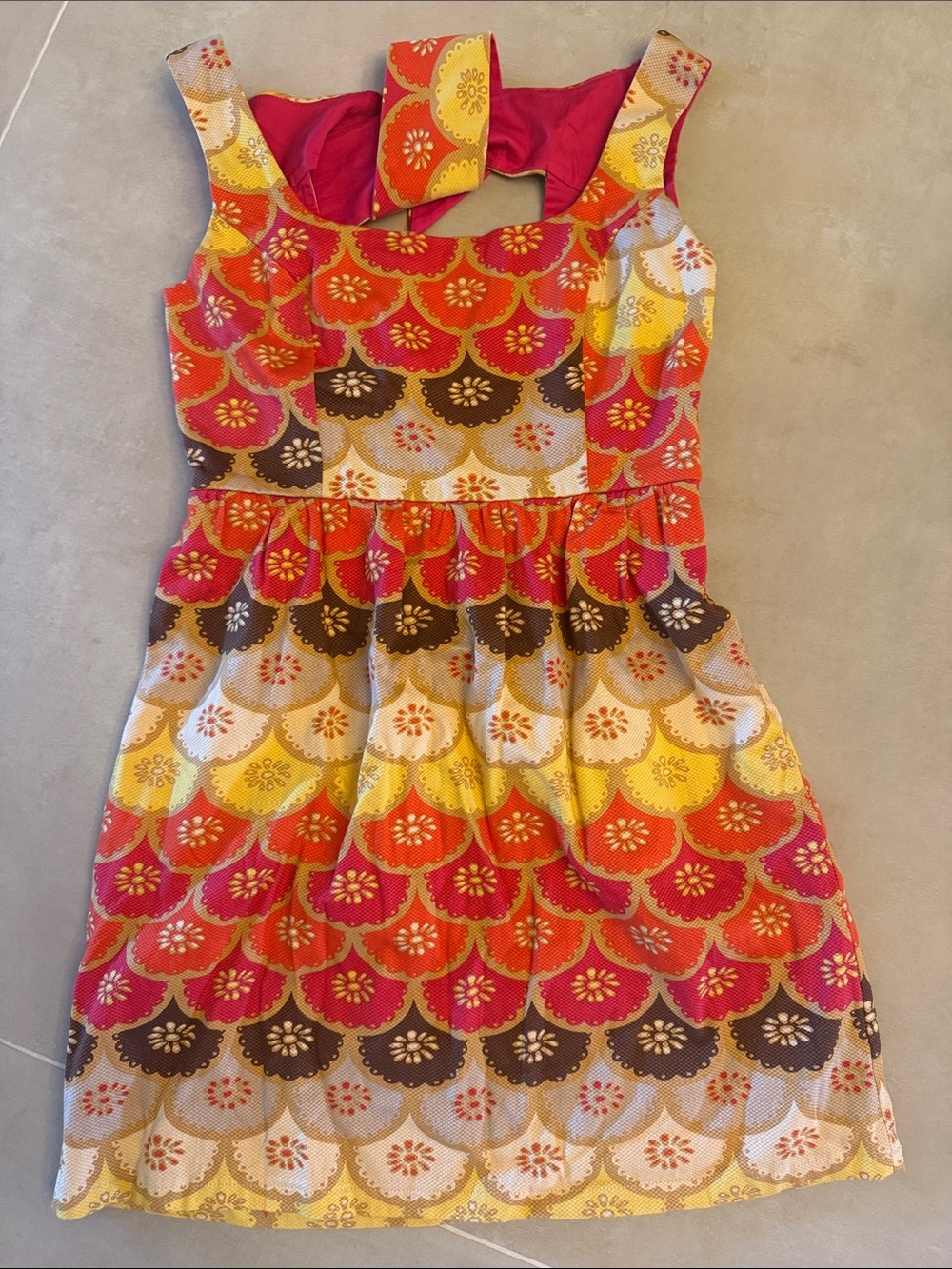 Judith March Red and Yellow Scallop Dress